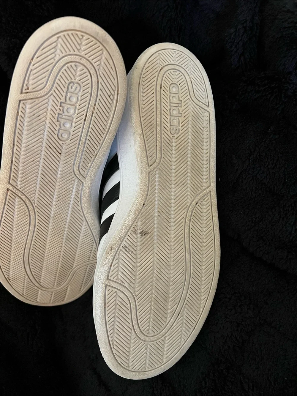 adidas White Sneakers with Black Stripes - Low Top Casual Shoes